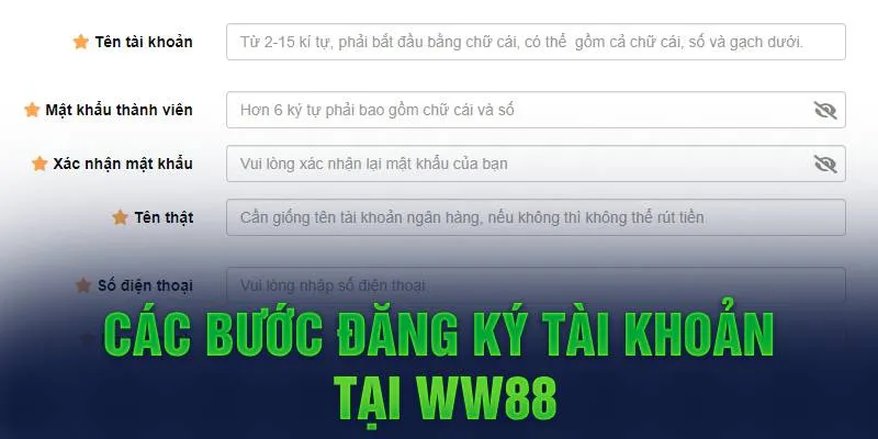 WW88 - LINK W88 TRUY CẬP WW88.COM T8 2026 23 Các bước đăng ký tài khoản tại WW88